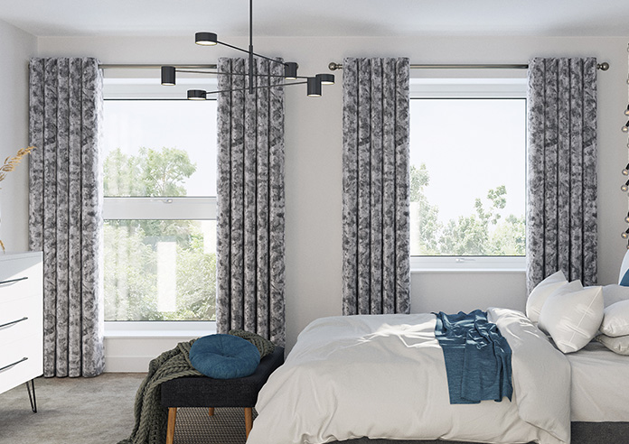 Crushed Velvet, Steel - Made to Measure Curtains - Image 3